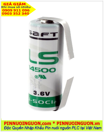 Pin Saft LS14500 _Pin LS14500; Pin nuôi nguồn PLC Saft LS14500 lithium 3.6v A 2600mAh _Xuất xứ Pháp